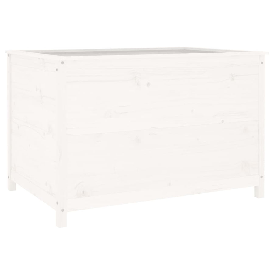 Plantenbak Verhoogd 119,5X82,5X78 Cm Massief Grenenhout Wit