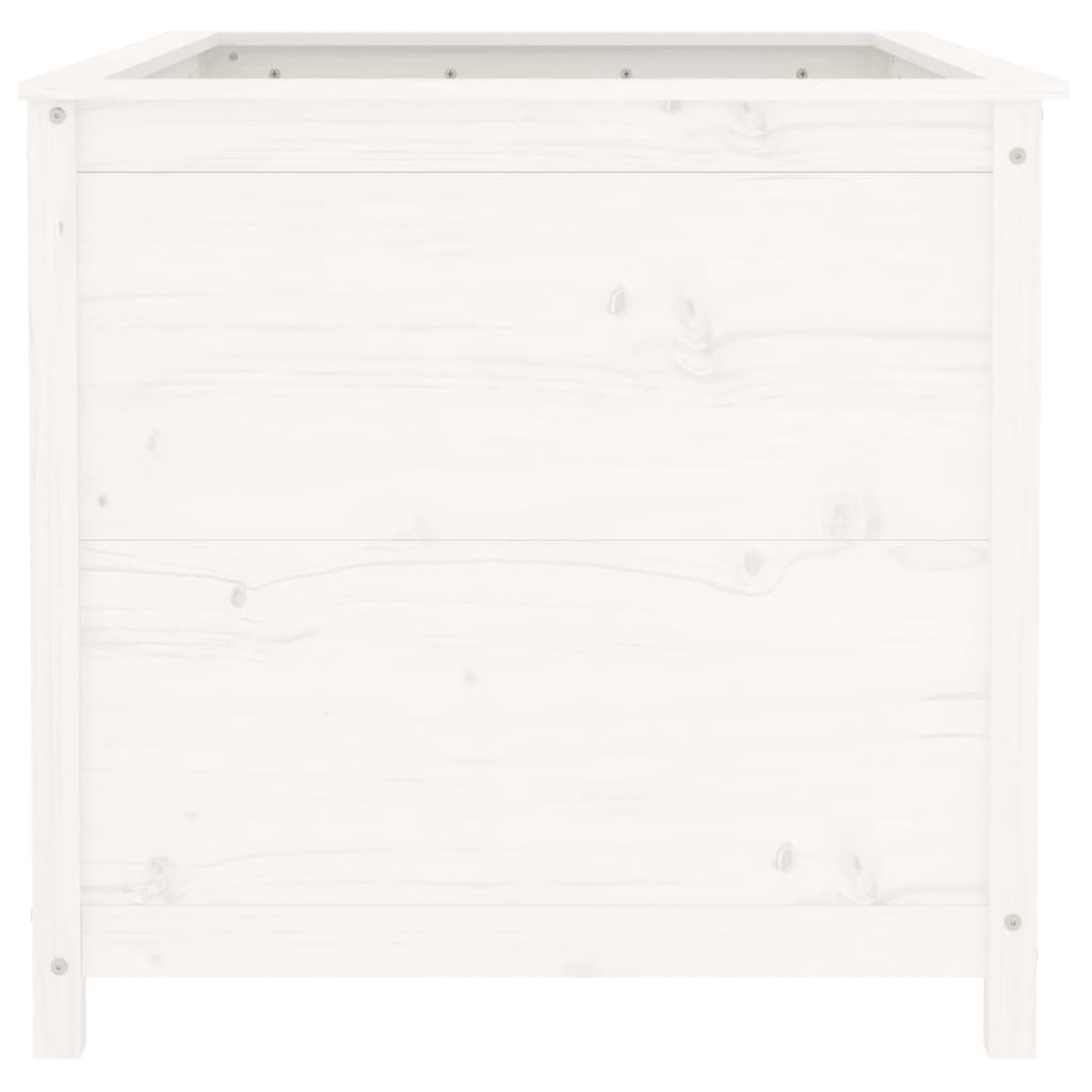Plantenbak Verhoogd 119,5X82,5X78 Cm Massief Grenenhout Wit