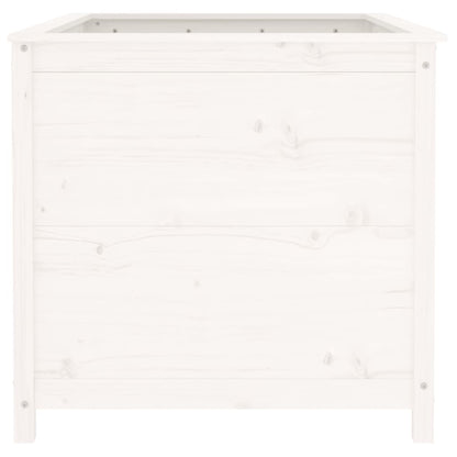 Plantenbak Verhoogd 119,5X82,5X78 Cm Massief Grenenhout Wit