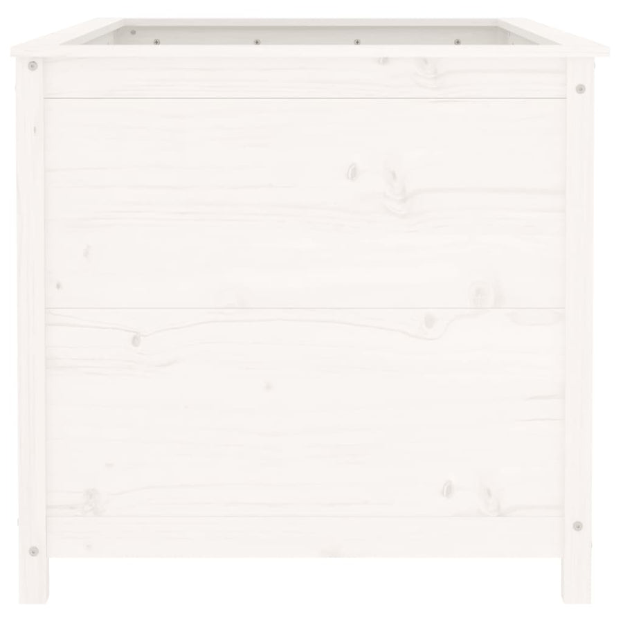 Plantenbak Verhoogd 119,5X82,5X78 Cm Massief Grenenhout Wit