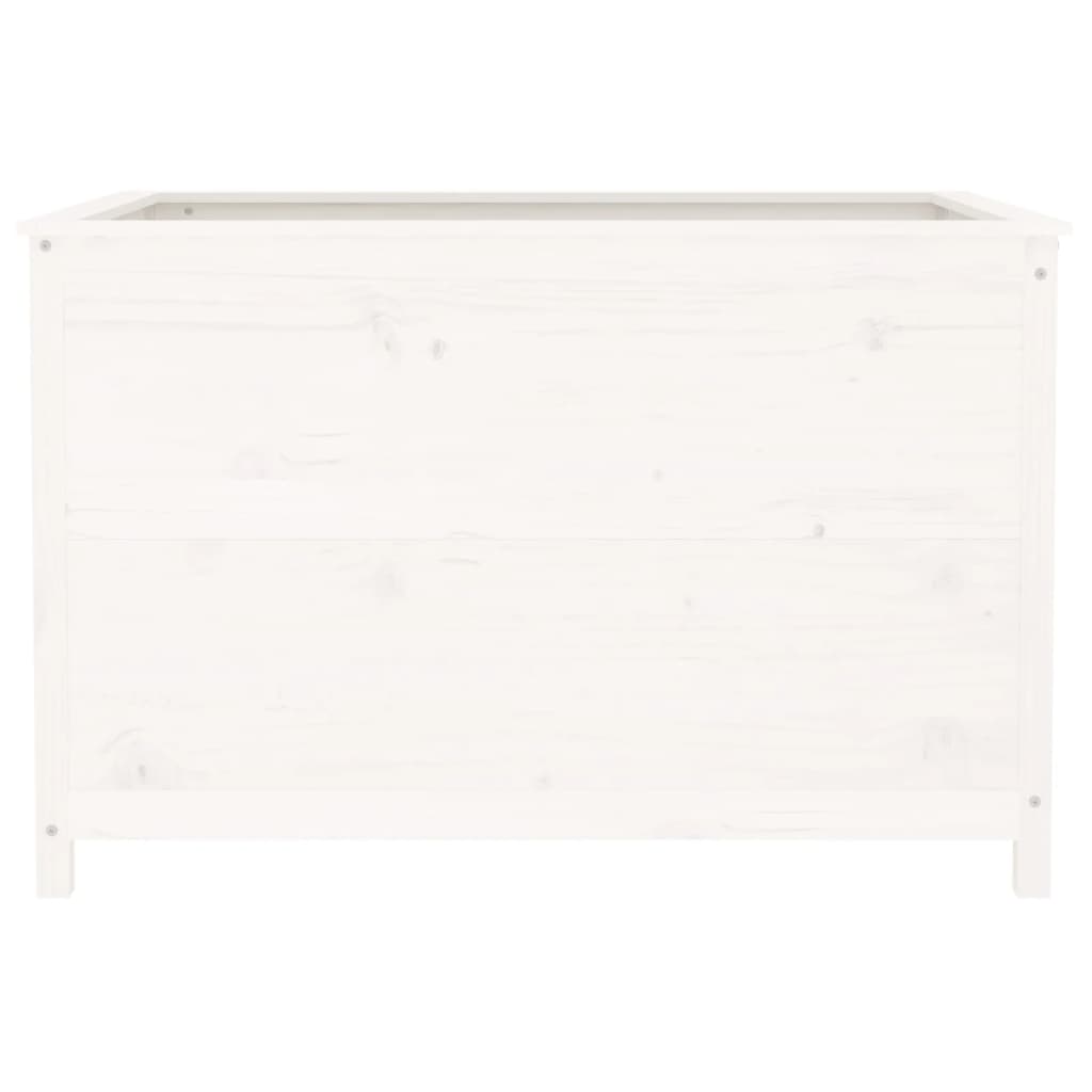 Plantenbak Verhoogd 119,5X82,5X78 Cm Massief Grenenhout Wit