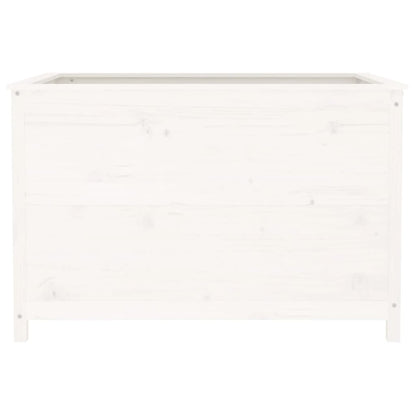 Plantenbak Verhoogd 119,5X82,5X78 Cm Massief Grenenhout Wit