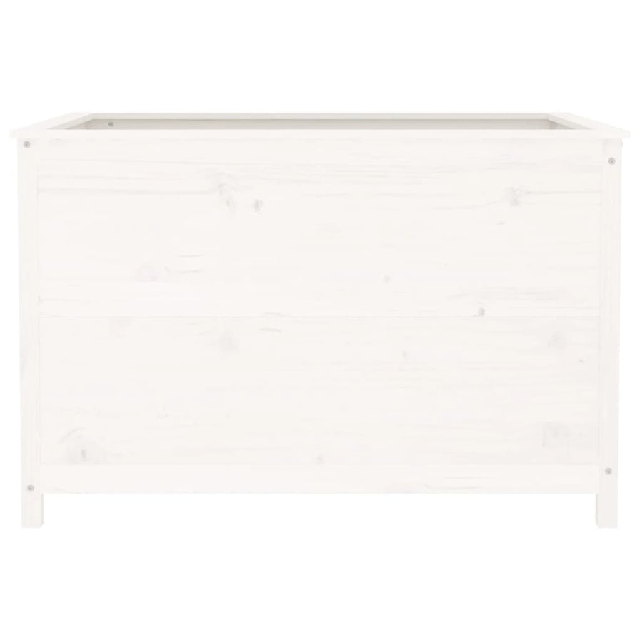 Plantenbak Verhoogd 119,5X82,5X78 Cm Massief Grenenhout Wit