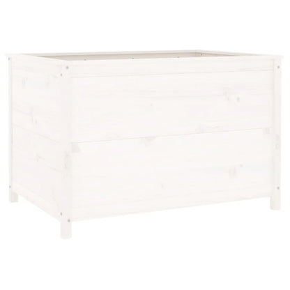 Plantenbak Verhoogd 119,5X82,5X78 Cm Massief Grenenhout Wit