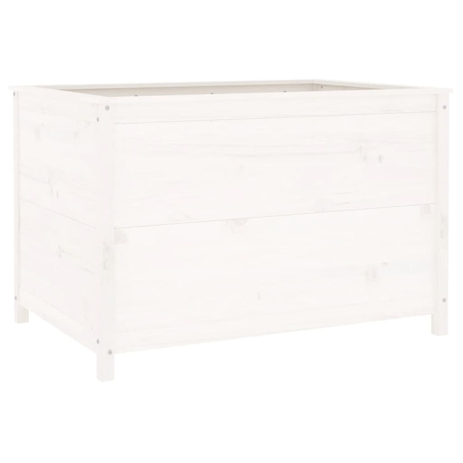 Plantenbak Verhoogd 119,5X82,5X78 Cm Massief Grenenhout Wit