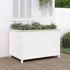 Raised planter 119.5x82.5x78 cm solid pine white