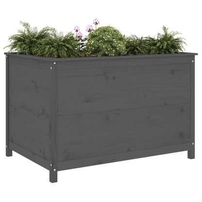Plantenbak Verhoogd 119,5X82,5X78 Cm Massief Grenenhout Grijs