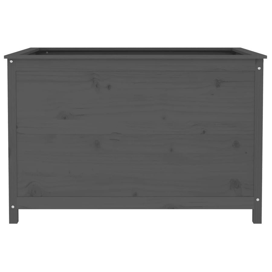 Plantenbak Verhoogd 119,5X82,5X78 Cm Massief Grenenhout Grijs