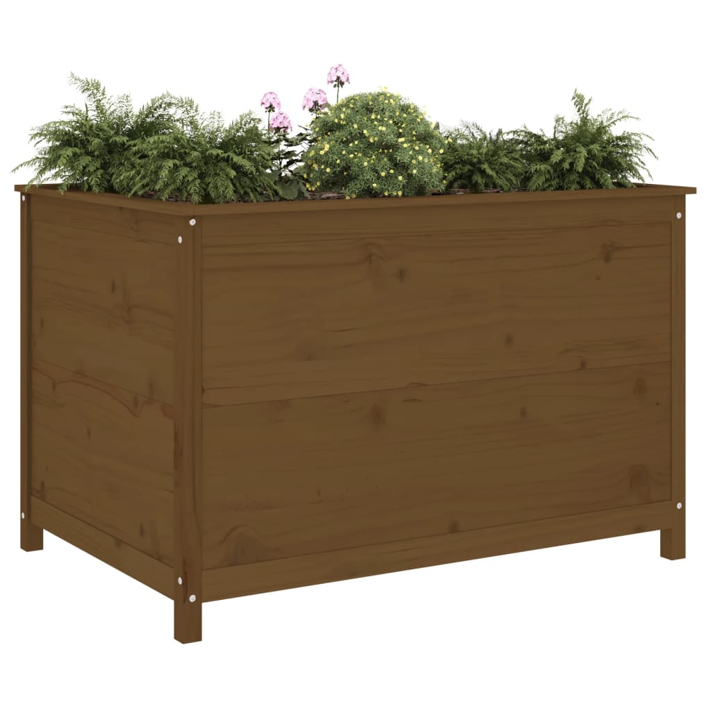 Plantenbak Verhoogd 119,5X82,5X78 Cm Massief Grenen Honingbruin