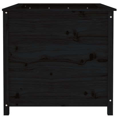 Plantenbak Verhoogd 119,5X82,5X78 Cm Massief Grenenhout Zwart