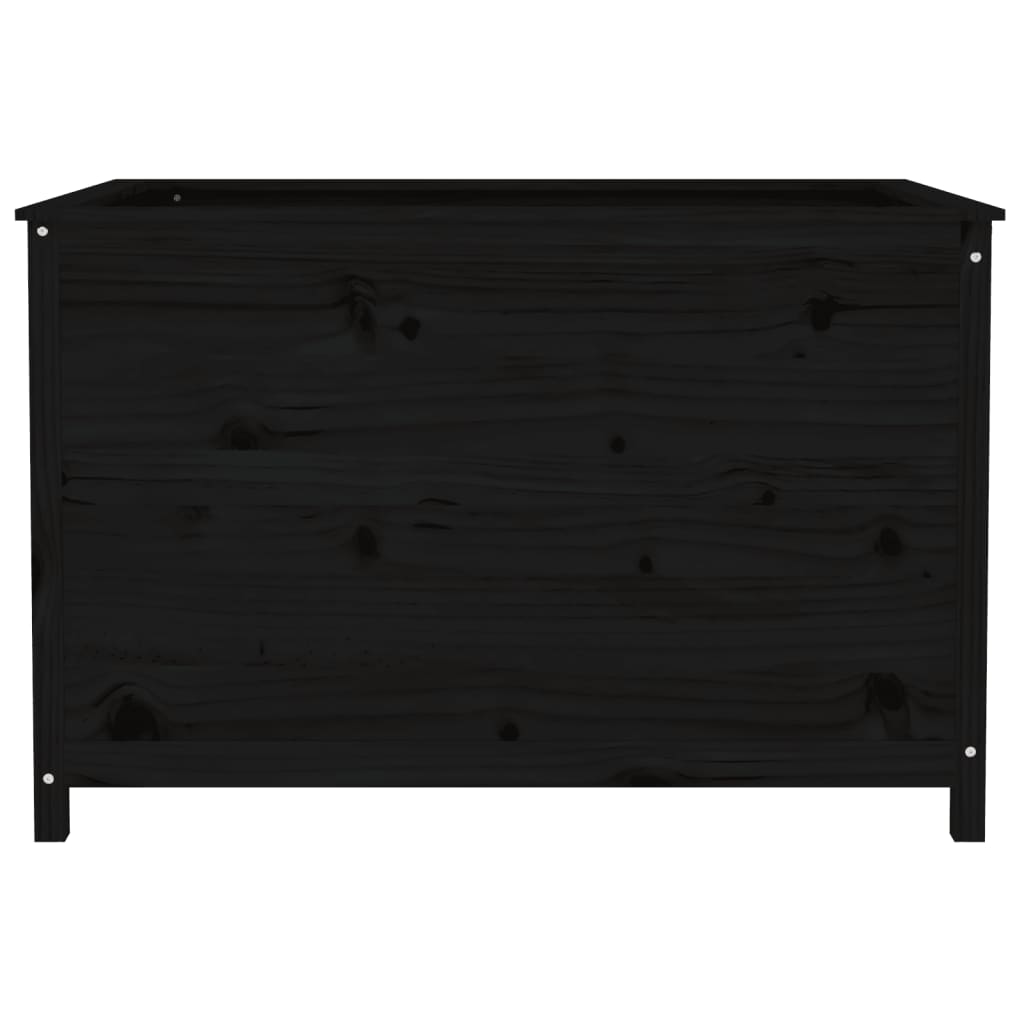 Plantenbak Verhoogd 119,5X82,5X78 Cm Massief Grenenhout Zwart