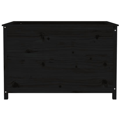 Plantenbak Verhoogd 119,5X82,5X78 Cm Massief Grenenhout Zwart