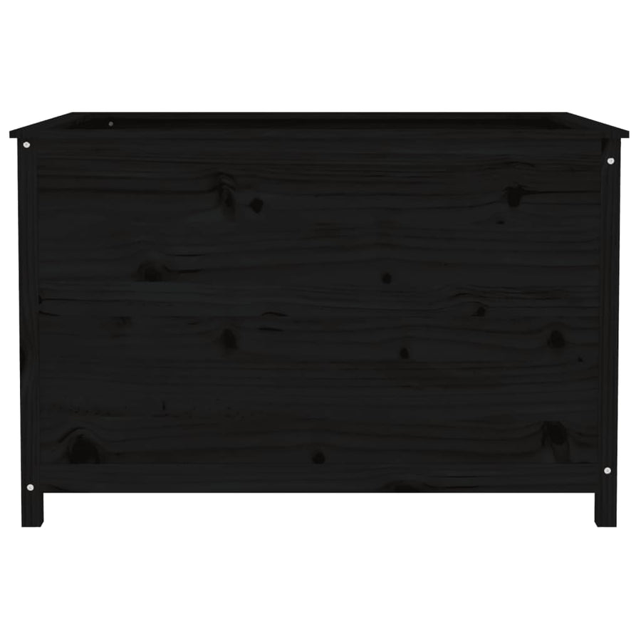 Plantenbak Verhoogd 119,5X82,5X78 Cm Massief Grenenhout Zwart