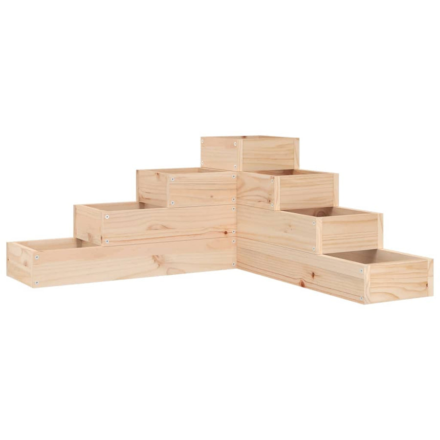 Plantenbak 4-Laags 80,5X79X36 Cm Massief Grenenhout 80.5 x 79 x 36 cm Natuurlijk grenenhout