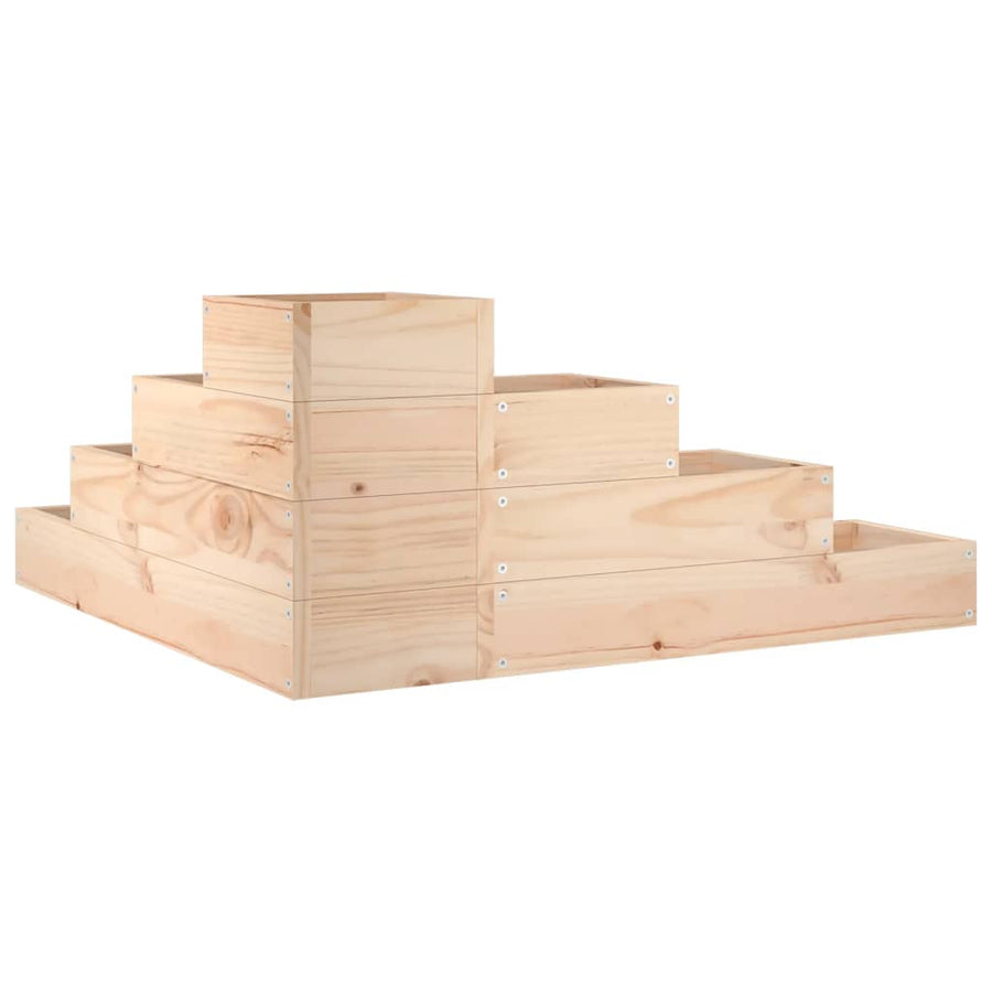 Plantenbak 4-Laags 80,5X79X36 Cm Massief Grenenhout 80.5 x 79 x 36 cm Natuurlijk grenenhout
