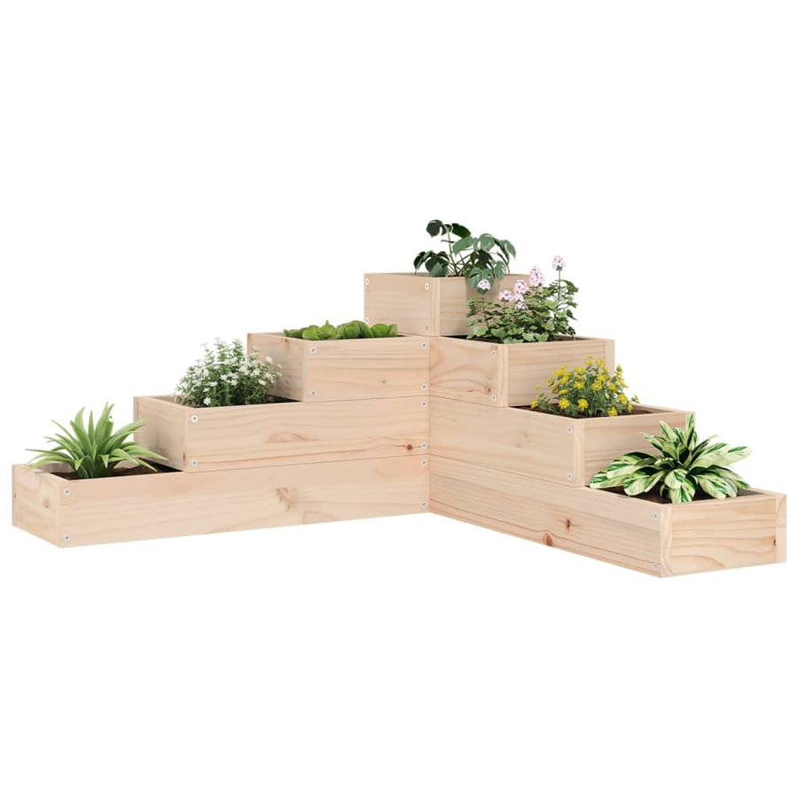 Plantenbak 4-Laags 80,5X79X36 Cm Massief Grenenhout 80.5 x 79 x 36 cm Natuurlijk grenenhout