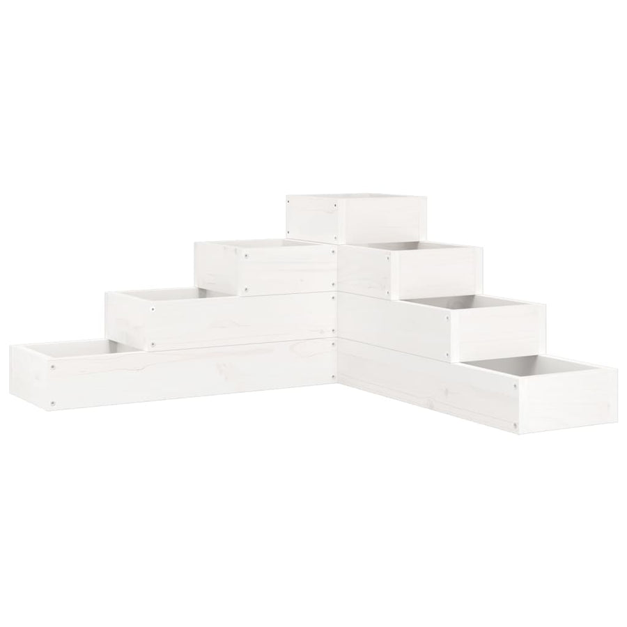 Plantenbak 4-Laags 80,5X79X36 Cm Massief Grenenhout Wit 80.5 x 79 x 36 cm Wit grenenhout