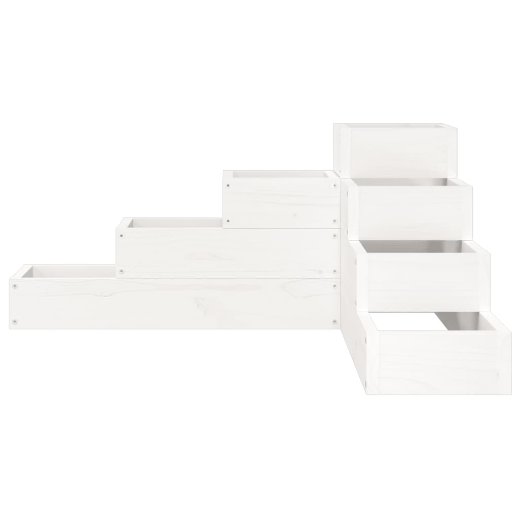 Plantenbak 4-Laags 80,5X79X36 Cm Massief Grenenhout Wit 80.5 x 79 x 36 cm Wit grenenhout