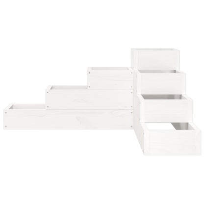 Plantenbak 4-Laags 80,5X79X36 Cm Massief Grenenhout Wit 80.5 x 79 x 36 cm Wit grenenhout