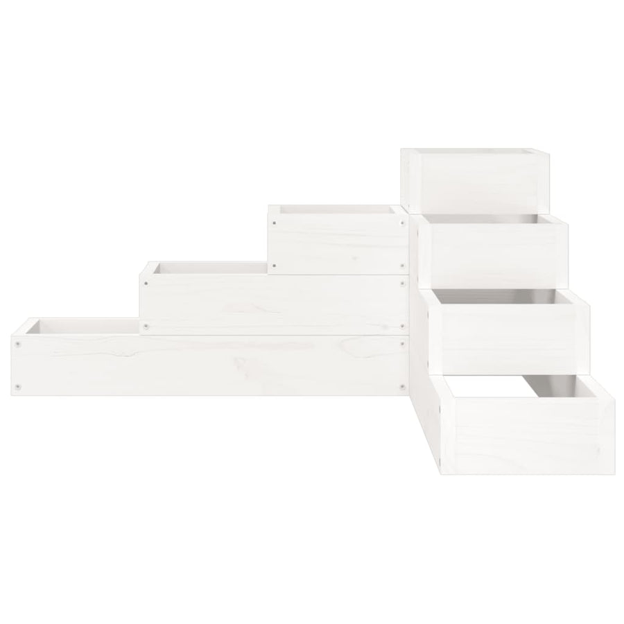 Plantenbak 4-Laags 80,5X79X36 Cm Massief Grenenhout Wit 80.5 x 79 x 36 cm Wit grenenhout