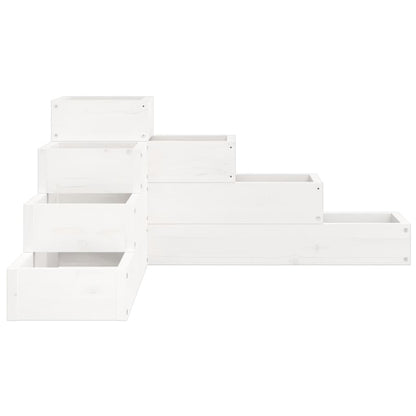 Plantenbak 4-Laags 80,5X79X36 Cm Massief Grenenhout Wit 80.5 x 79 x 36 cm Wit grenenhout