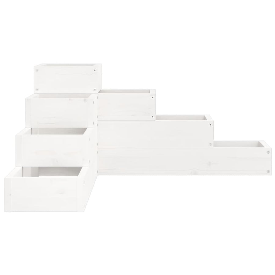Plantenbak 4-Laags 80,5X79X36 Cm Massief Grenenhout Wit 80.5 x 79 x 36 cm Wit grenenhout
