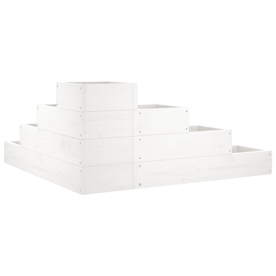 Plantenbak 4-Laags 80,5X79X36 Cm Massief Grenenhout Wit 80.5 x 79 x 36 cm Wit grenenhout