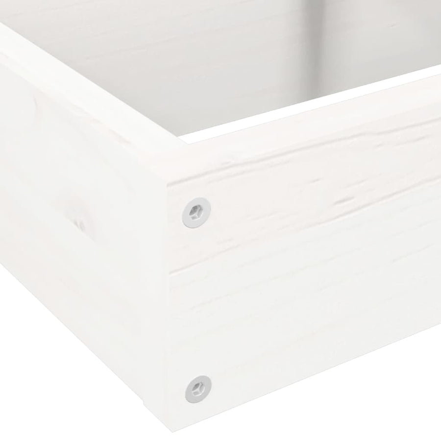 Plantenbak 4-Laags 80,5X79X36 Cm Massief Grenenhout Wit 80.5 x 79 x 36 cm Wit grenenhout
