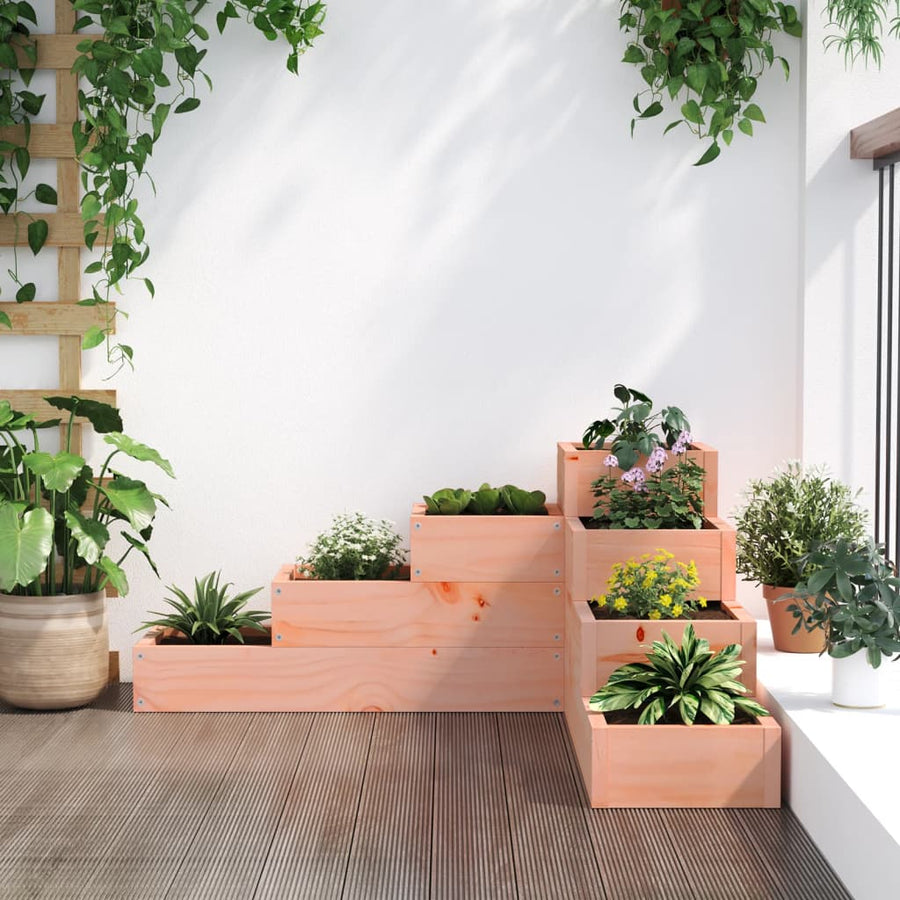Plantenbak 4-Laags 80,5X79X36 Cm Massief Douglashout 80.5 x 79 x 36 cm Natuurlijk douglashout