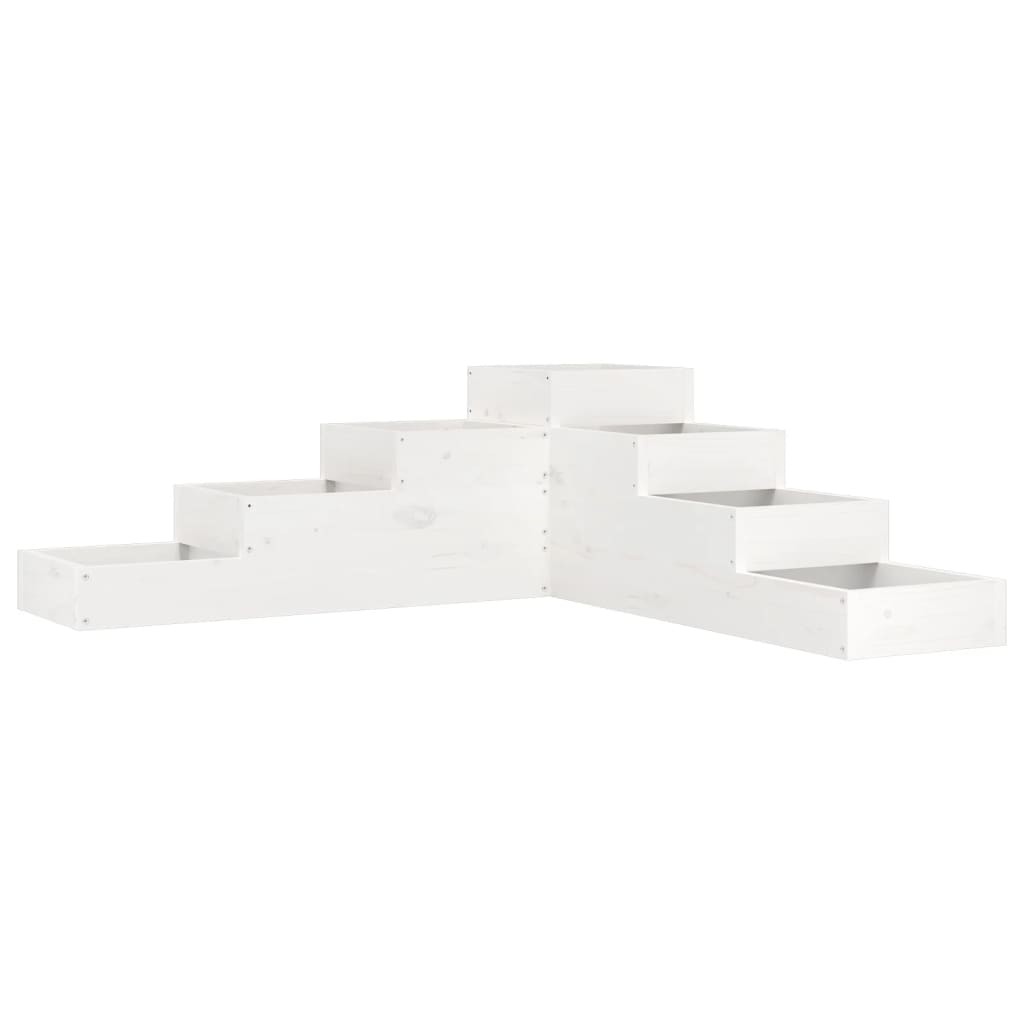 Plantenbak 4-Laags 06X04,5X36 Cm Massief Grenenhout Wit 106 x 104.5 x 36 cm Wit grenenhout