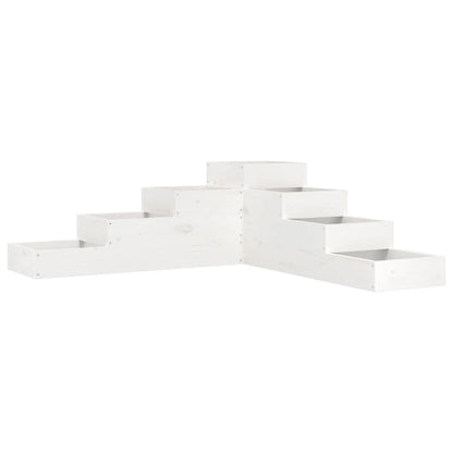 Plantenbak 4-Laags 06X04,5X36 Cm Massief Grenenhout Wit 106 x 104.5 x 36 cm Wit grenenhout