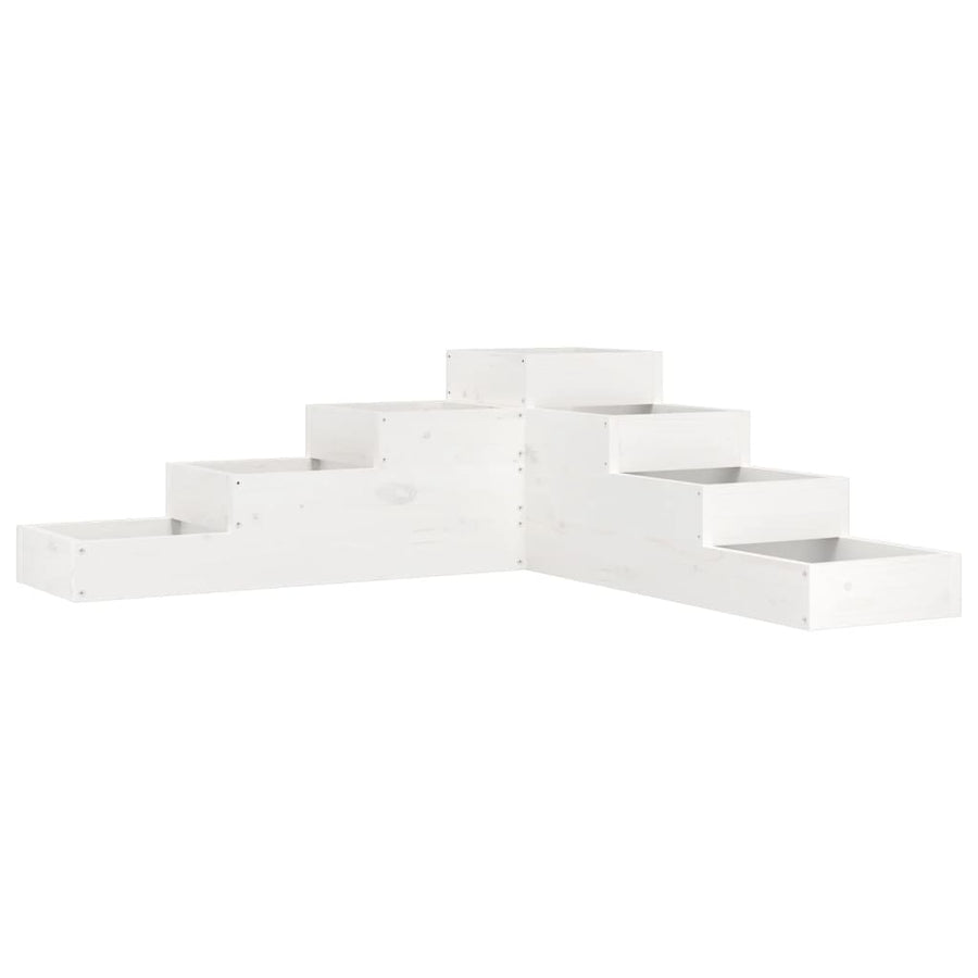 Plantenbak 4-Laags 06X04,5X36 Cm Massief Grenenhout Wit 106 x 104.5 x 36 cm Wit grenenhout
