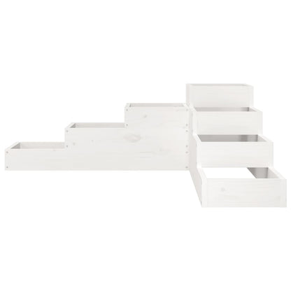 Plantenbak 4-Laags 06X04,5X36 Cm Massief Grenenhout Wit 106 x 104.5 x 36 cm Wit grenenhout