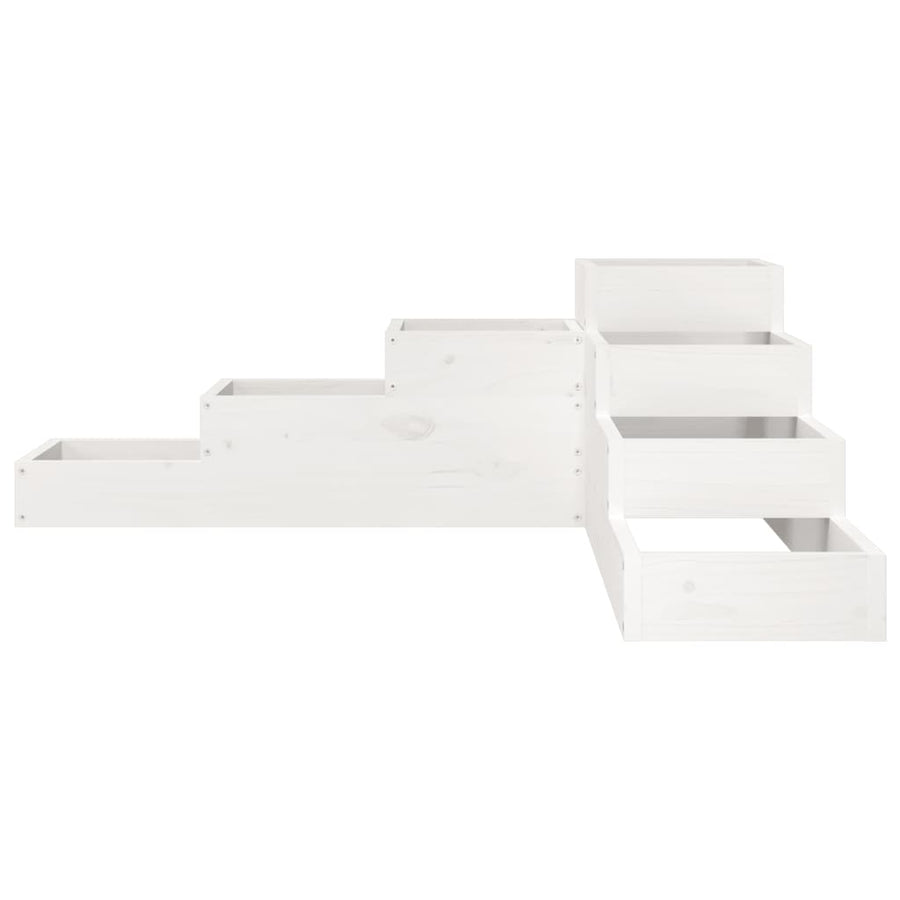 Plantenbak 4-Laags 06X04,5X36 Cm Massief Grenenhout Wit 106 x 104.5 x 36 cm Wit grenenhout