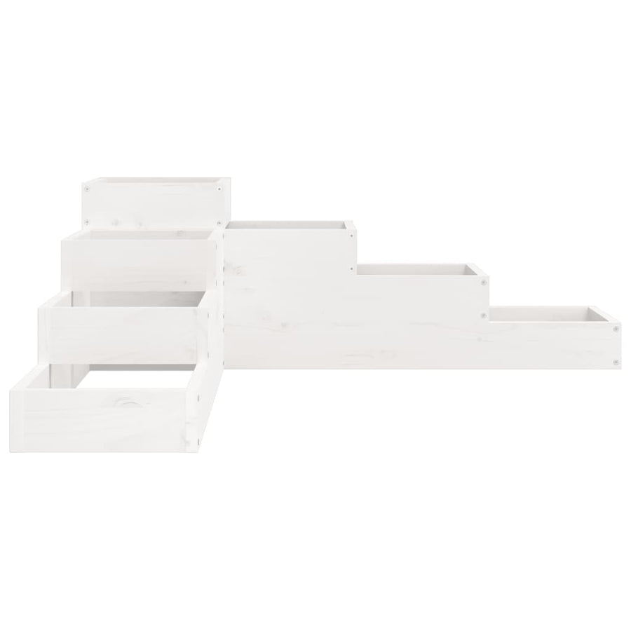 Plantenbak 4-Laags 06X04,5X36 Cm Massief Grenenhout Wit 106 x 104.5 x 36 cm Wit grenenhout