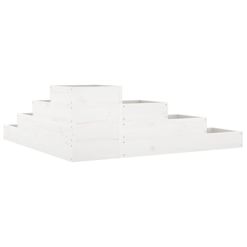 Plantenbak 4-Laags 06X04,5X36 Cm Massief Grenenhout Wit 106 x 104.5 x 36 cm Wit grenenhout