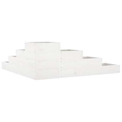 Plantenbak 4-Laags 06X04,5X36 Cm Massief Grenenhout Wit 106 x 104.5 x 36 cm Wit grenenhout