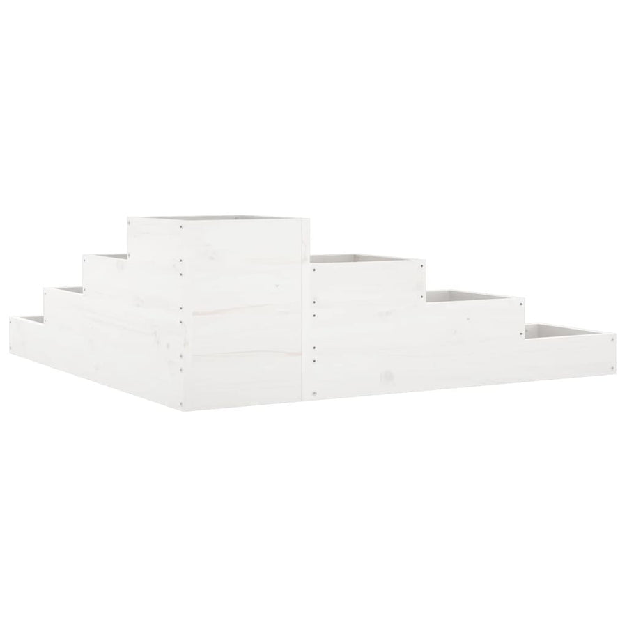 Plantenbak 4-Laags 06X04,5X36 Cm Massief Grenenhout Wit 106 x 104.5 x 36 cm Wit grenenhout
