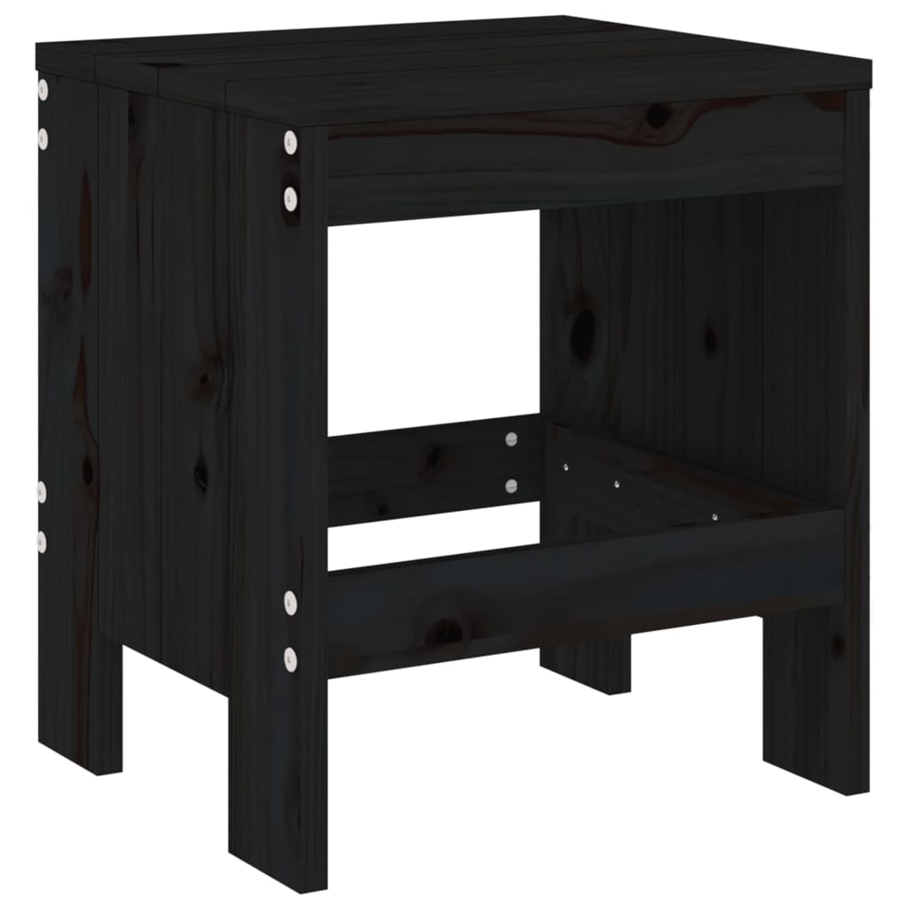 Barkrukken Massief Grenenhout Zwart 40 x 36 x 45 cm Zwart grenenhout