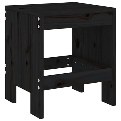 Barkrukken Massief Grenenhout Zwart 40 x 36 x 45 cm Zwart grenenhout