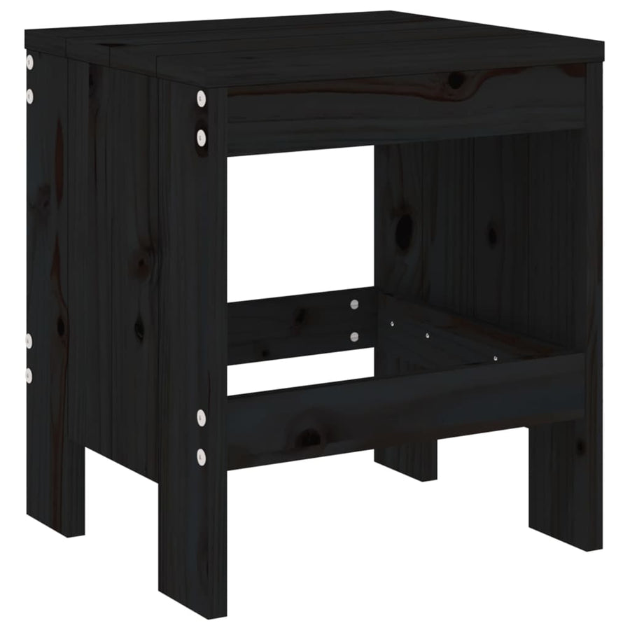Barkrukken Massief Grenenhout Zwart 40 x 36 x 45 cm Zwart grenenhout