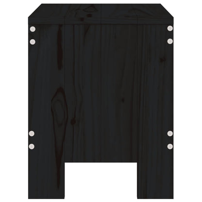 Barkrukken Massief Grenenhout Zwart 40 x 36 x 45 cm Zwart grenenhout