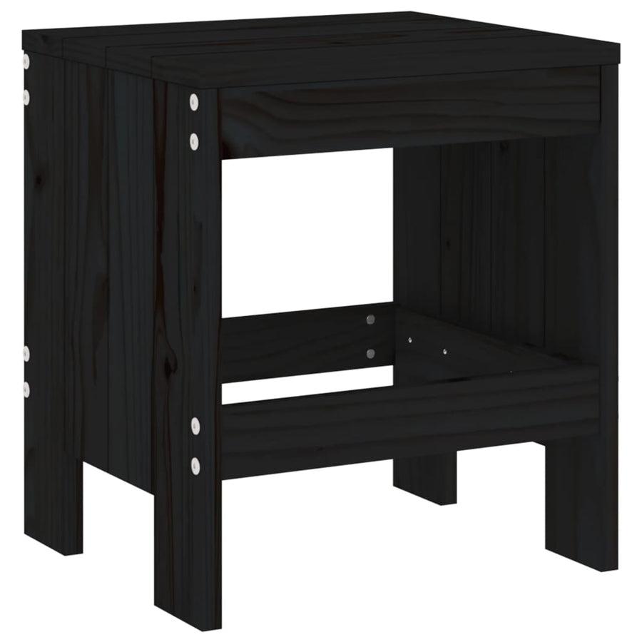 Barkrukken Massief Grenenhout Zwart 40 x 36 x 45 cm Zwart grenenhout