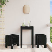 Barkrukken 2 st massief grenenhout zwart 40x36x45 cm