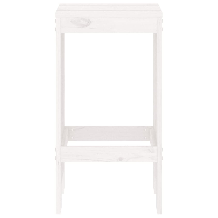 Barkrukken Massief Grenenhout Wit 40 x 36 x 75 cm Wit grenenhout