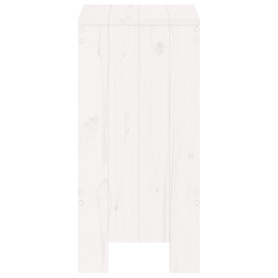 Barkrukken Massief Grenenhout Wit 40 x 36 x 75 cm Wit grenenhout