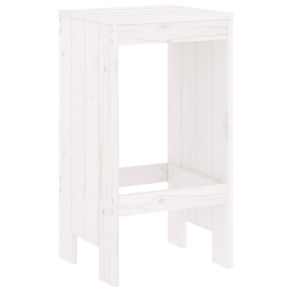 Barkrukken Massief Grenenhout Wit 40 x 36 x 75 cm Wit grenenhout