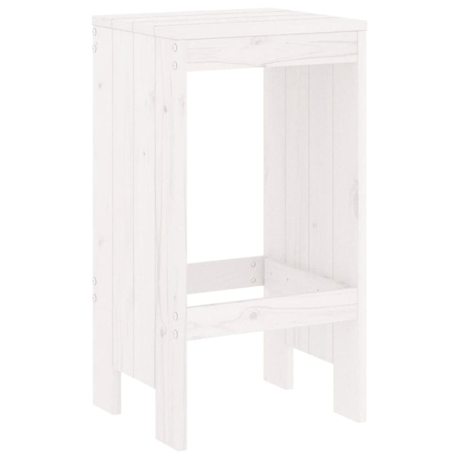 Barkrukken Massief Grenenhout Wit 40 x 36 x 75 cm Wit grenenhout