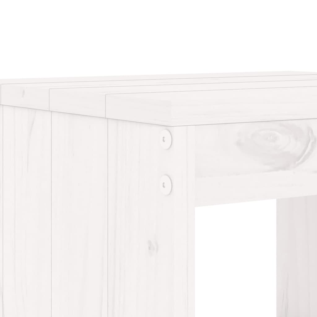 Barkrukken Massief Grenenhout Wit 40 x 36 x 75 cm Wit grenenhout