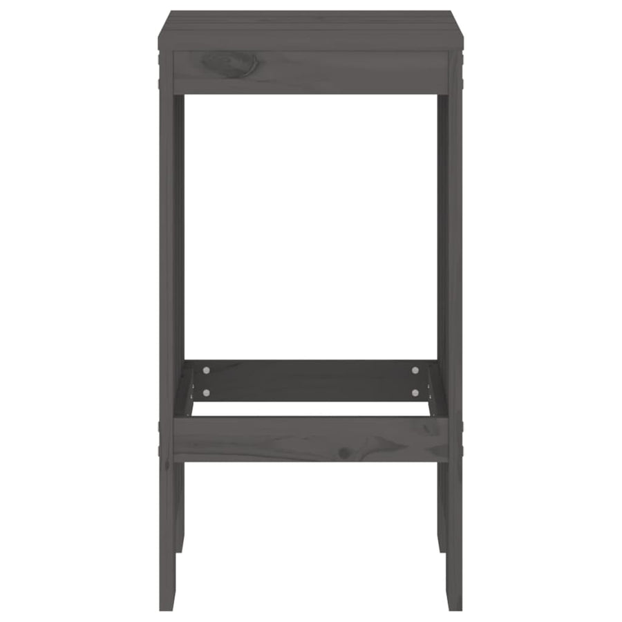 Barkrukken Massief Grenenhout Grijs 40 x 36 x 75 cm Grijs grenenhout